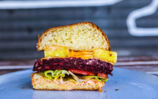 Spiced beetroot and lentil burger