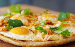 Fried egg sourdough crumpet