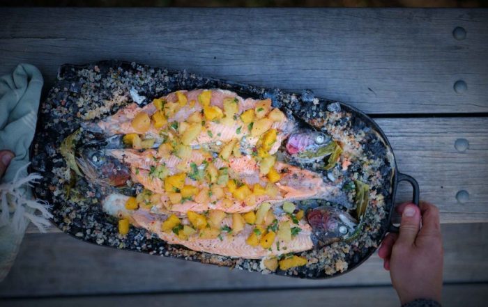 Salt baked trout with citrus