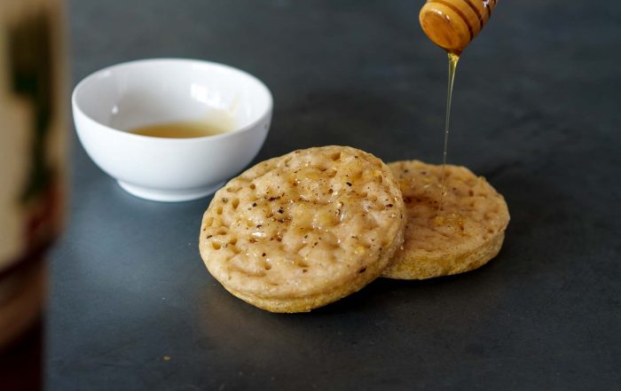 Sourdough Crumpets and honey