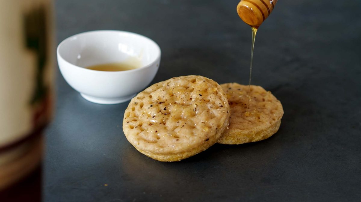 Sourdough Crumpets and honey