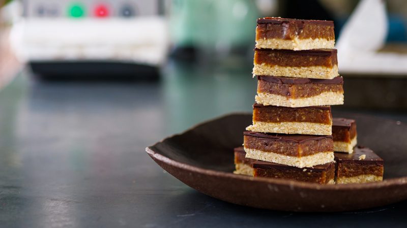 Raw Vegan Snickers Slice Recipe - Bondi Harevst